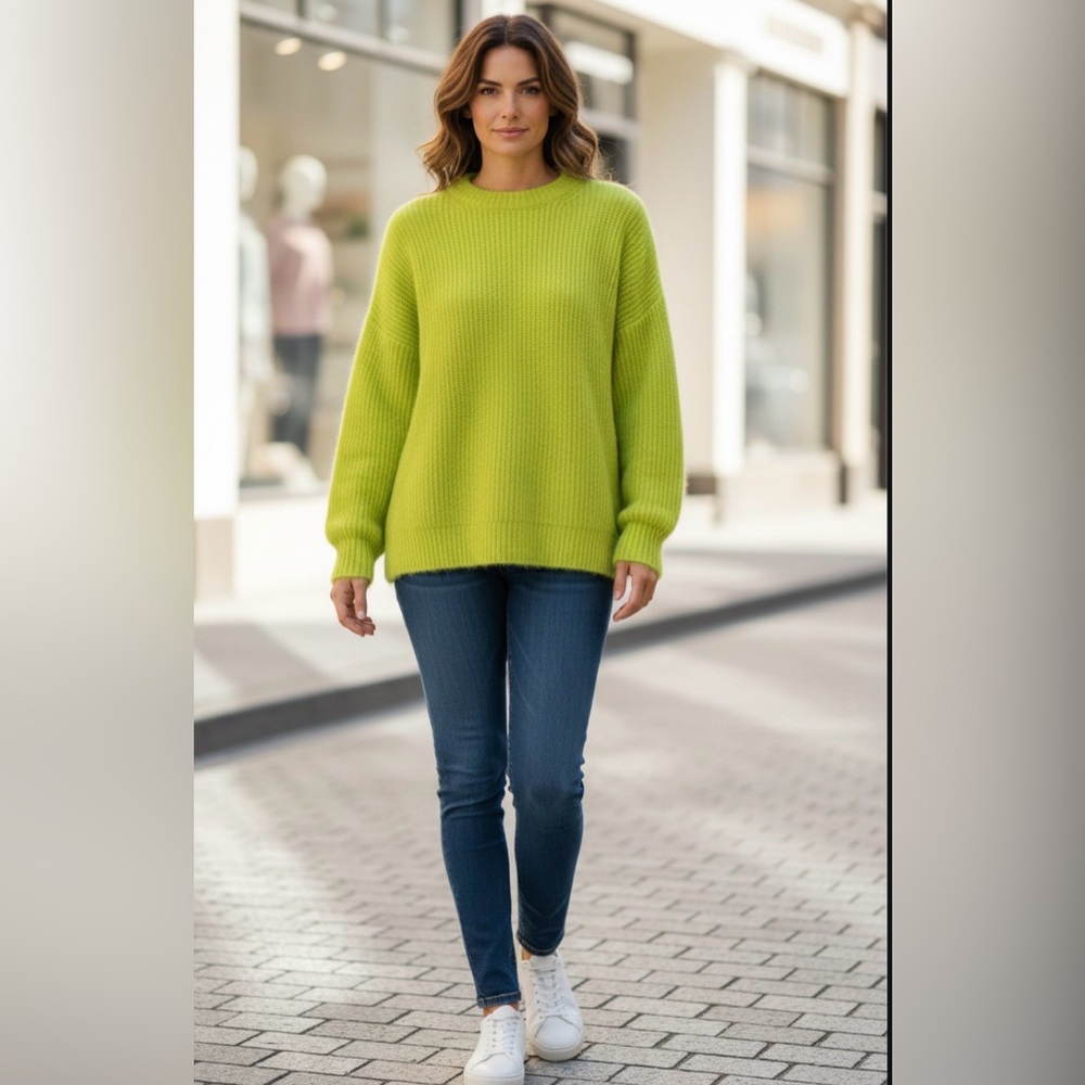 a new day Women's Bright Lime Sweater
